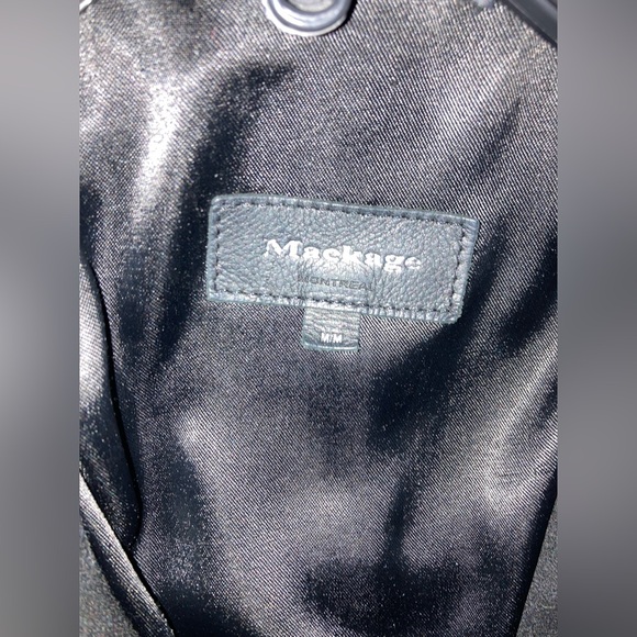 Mackage black wool / leather coat - Picture 5 of 12